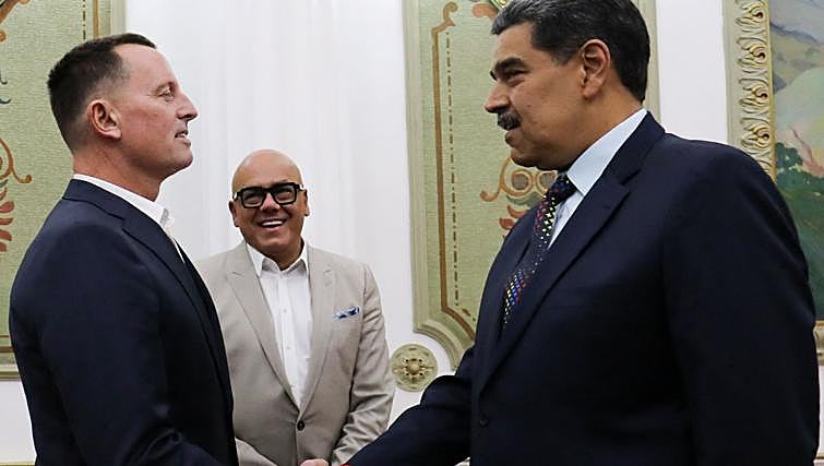 El enviado de Trump a Venezuela, Rick Grenell, se reunió con Nicolás Maduro y Jorge Rodríguez en Miraflores en enero del año pasado