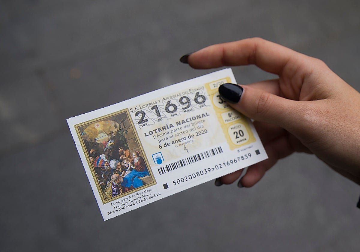 Imagen de archivo de un décimo de la Lotería del Niño 2020