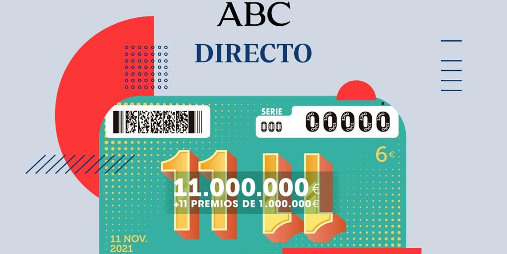 Sorteo 11 del 11 de la ONCE, en directo: resultado, premios y cupón ganador de la lotería hoy