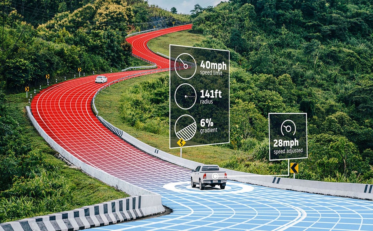 Hay una batería posible de sensores que en ocasiones se complementan con la información tridimensional sobre la vía procedente del sistema de navegación