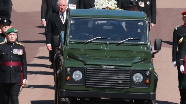 El Land Rover que portaba el féretro del príncipe Felipe