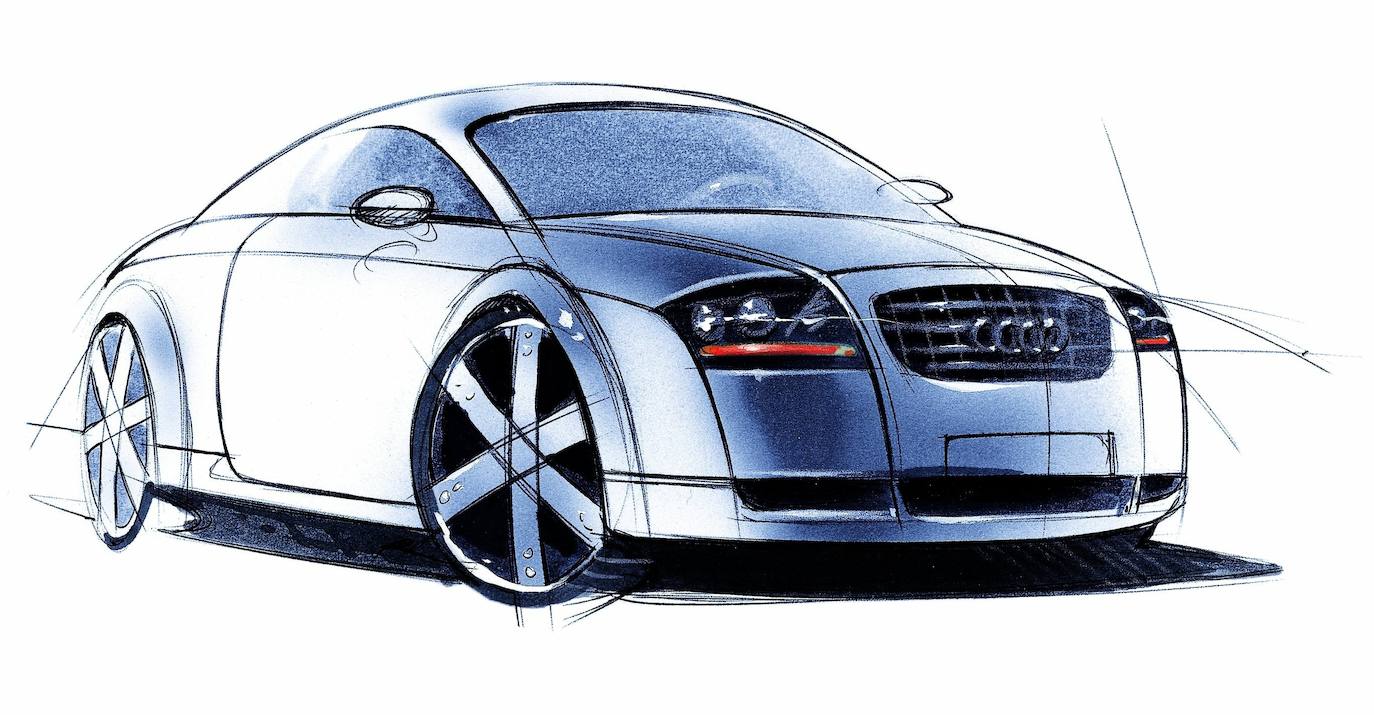 Otro elemento de diseño contribuye a la inconfundible silueta del Audi TT Coupé: el círculo, “la forma gráfica perfecta”, como lo describe Wenzel. Numerosos elementos circulares se repiten en el diseño exterior e interior del deportivo.