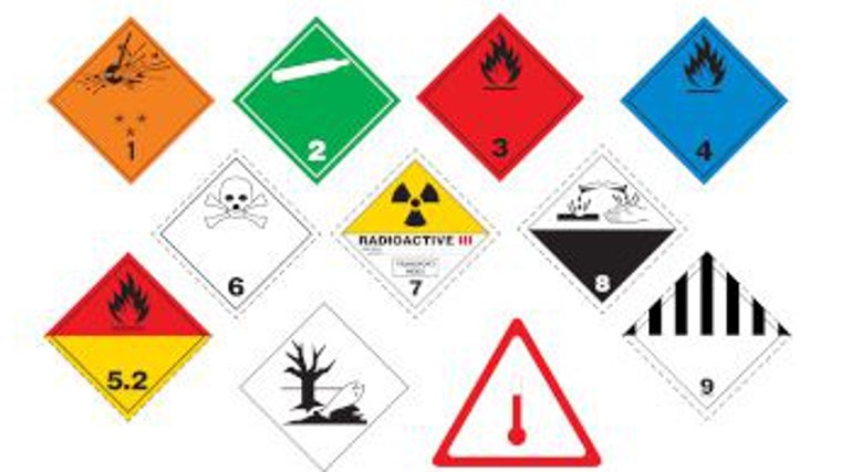 Pegatinas y placas de mercancías peligrosas
