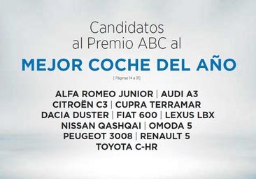 Doce candidatos para el Premio ABC al Mejor Coche del Año 2025