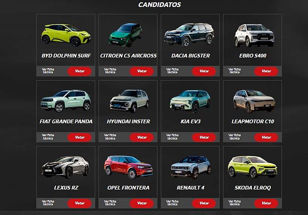 Candidatos al Premio ABC al Mejor Coche del Año 2026