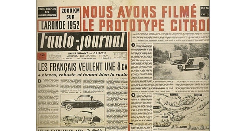 Bajo el titular, la primera foto del que será el DS, en el nº 51 de «L'A» de 1 abril 1952