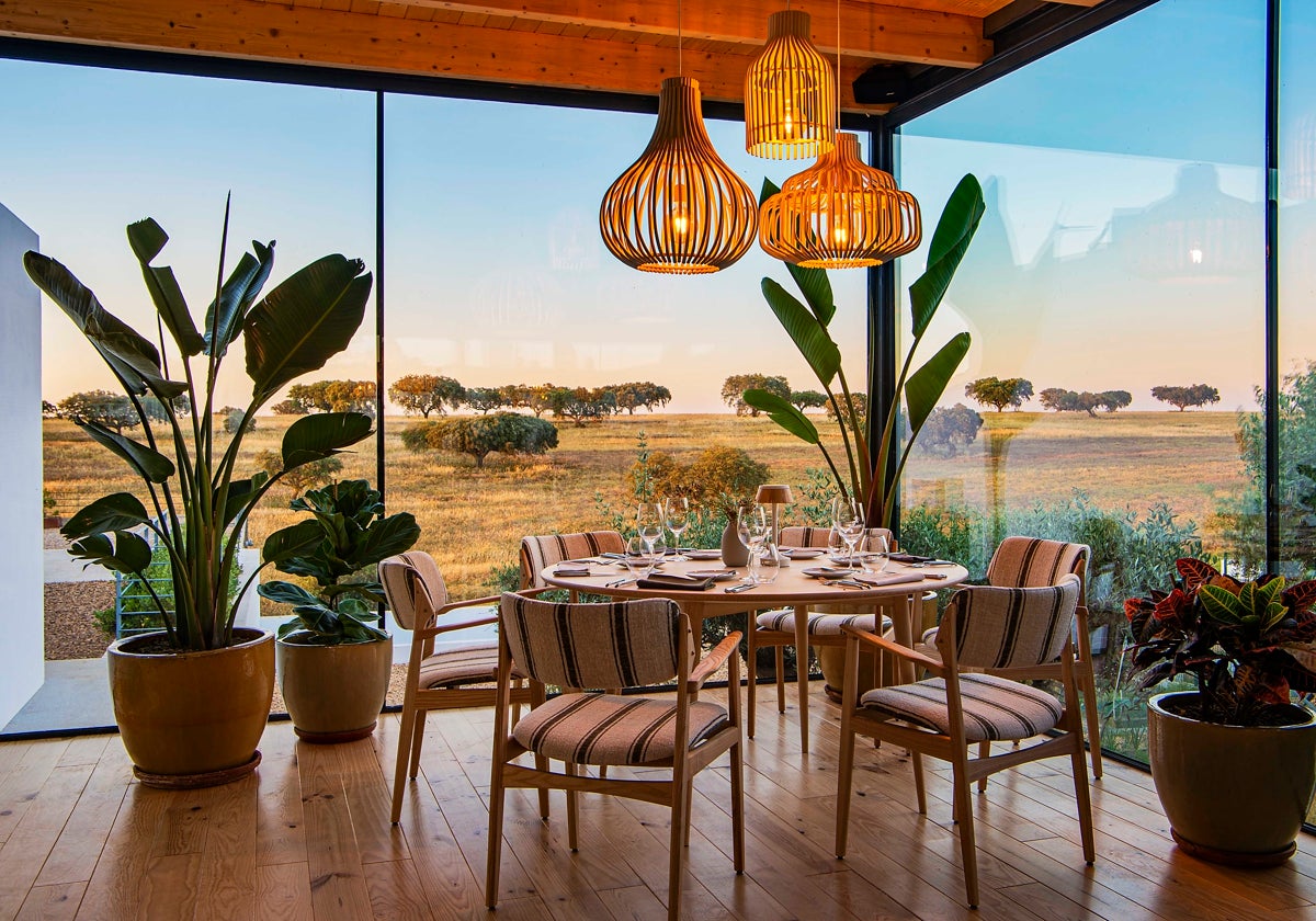el restaurante de Malhadinha Nova ofrece productos procedentes de agricultura regenerativa