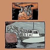 «Nos atamos con los cinturones. Si te duermes y caes al mar, estás muerto»