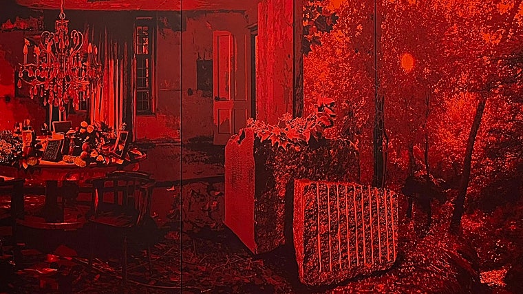 Detalle del políptico 'Dejarse quieto Flotar'