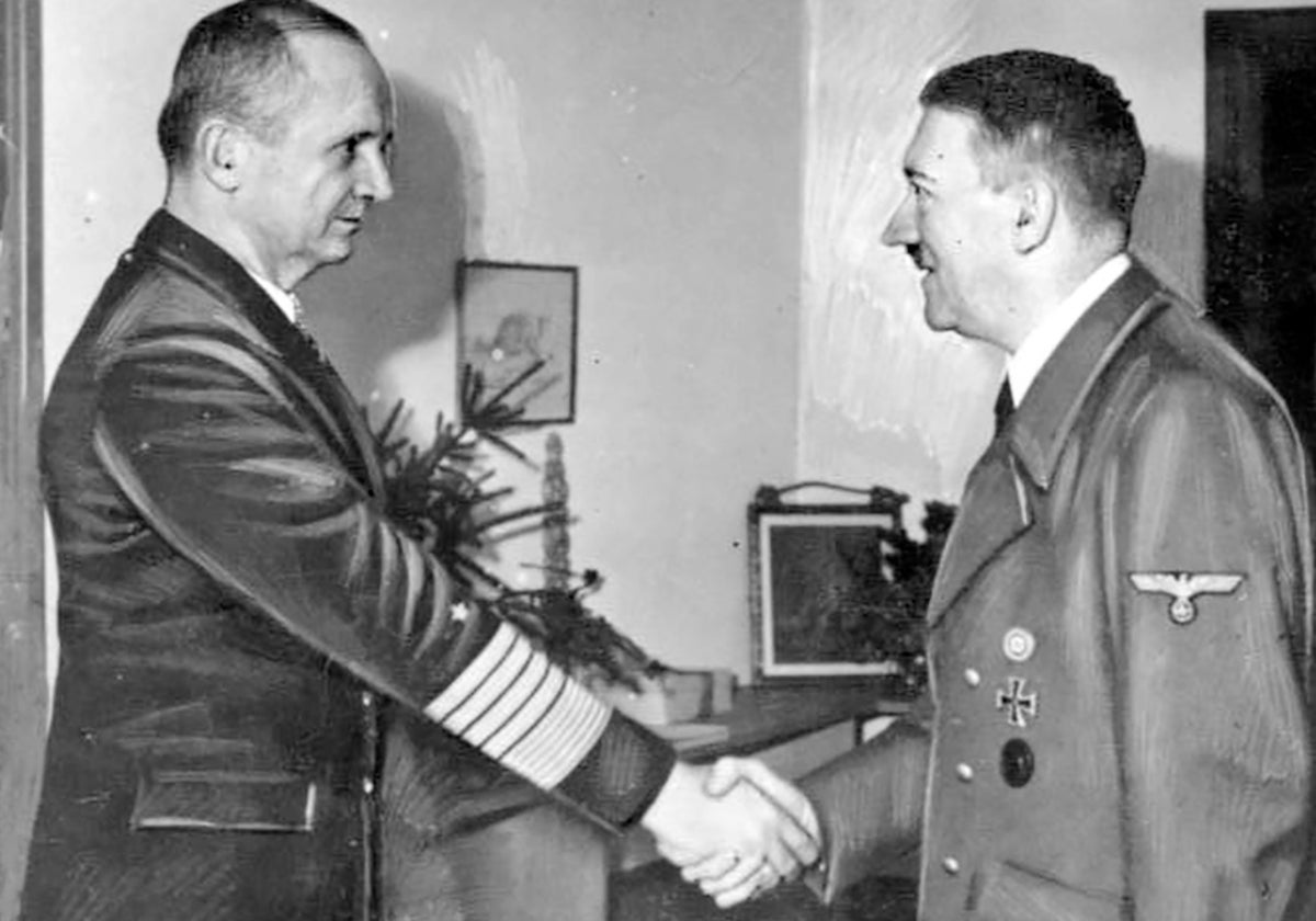 Donitz y Hitler en el Fuhrerbunker