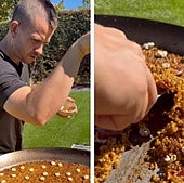 Dabiz Muñoz cocina una paella de chocolate y palomitas y Marcos Llorente opina lo que muchos tras ver el plato: «Basta ya»