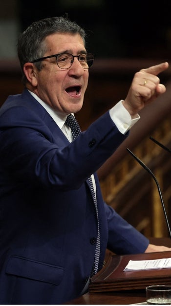 Patxi López, ayer, en la tribuna del Congreso de los Diputados