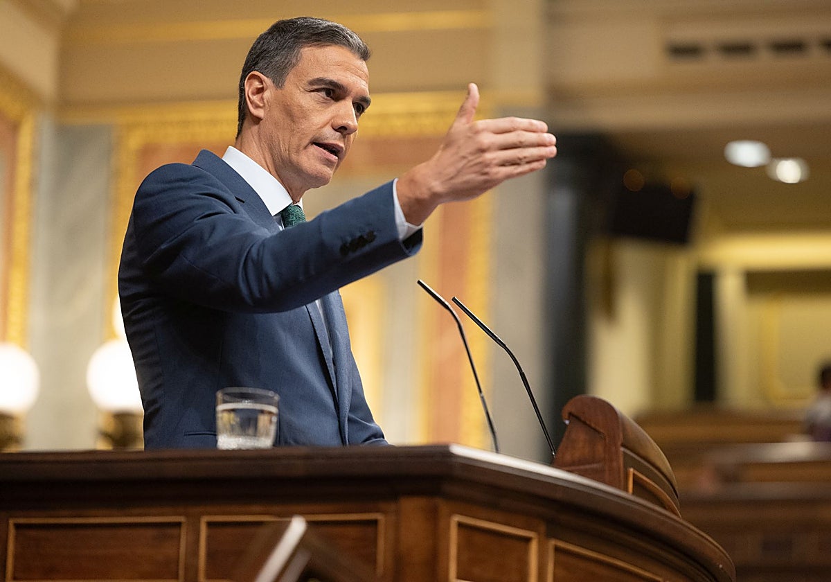 Pedro Sánchez, el pasado miércoles, en el Congreso