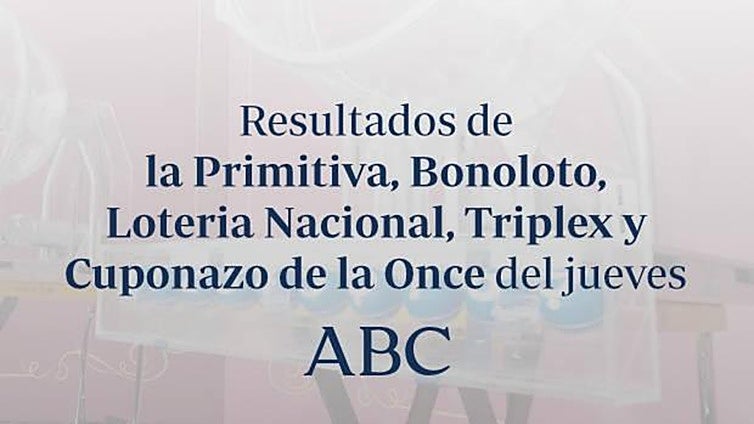 Todos los resultados de las loterías que se celebran el jueves, 13 de noviembre de 2025: Lotería Nacional, ONCE, Primitiva, Bonoloto y Triplex