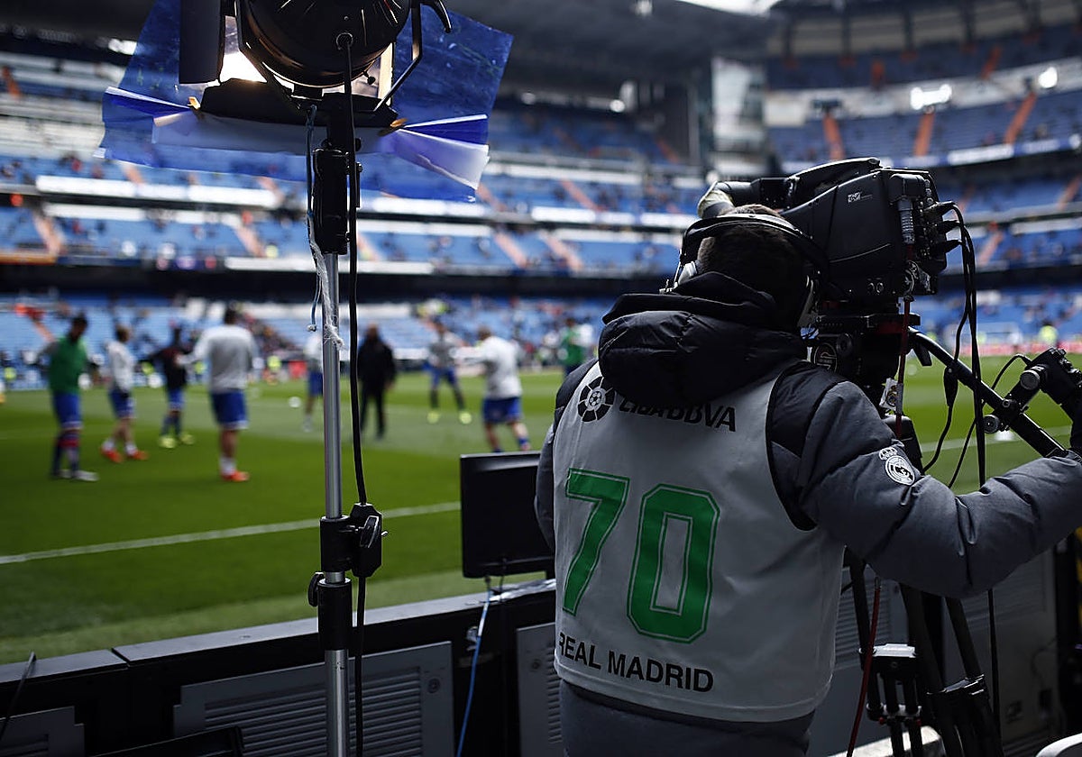 Cámaras en un partido de televisión