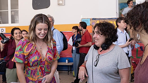 Adriana Torrebejano y Arantxa Echevarría durante el rodaje