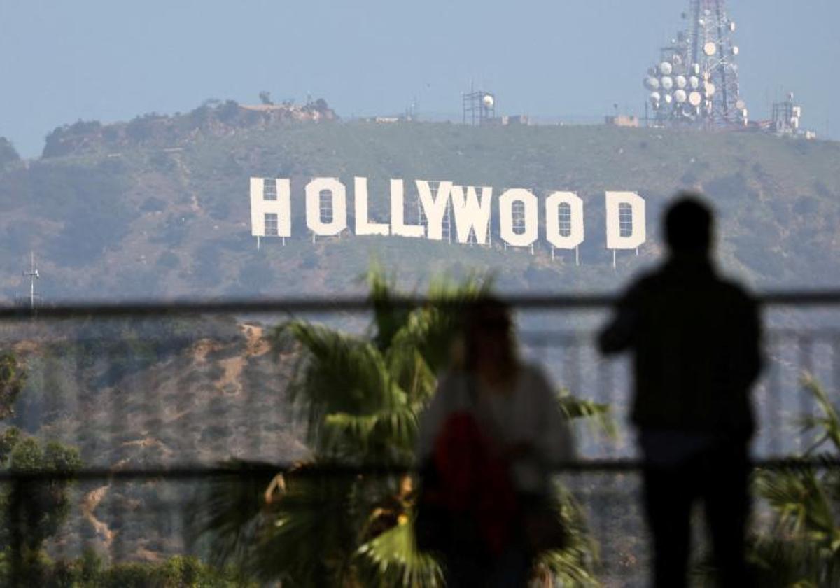 El icónico cartel de Hollywood en Los Ángeles, EE.UU.