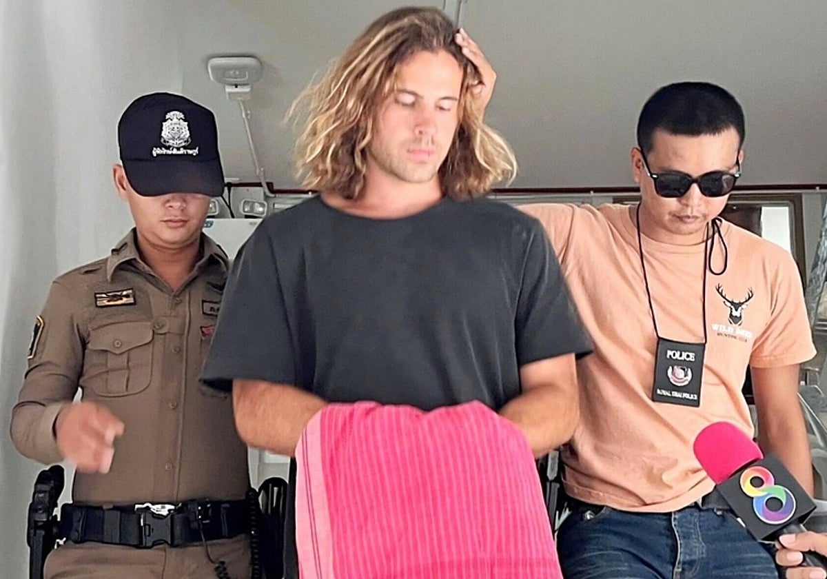 Daniel Sancho, durante la reconstrucción del crimen.