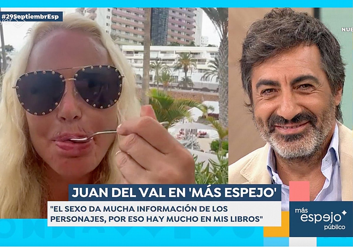 Juan del Val escucha desde el plató de 'Espejo Público' las palabras de Leticia Sabater.