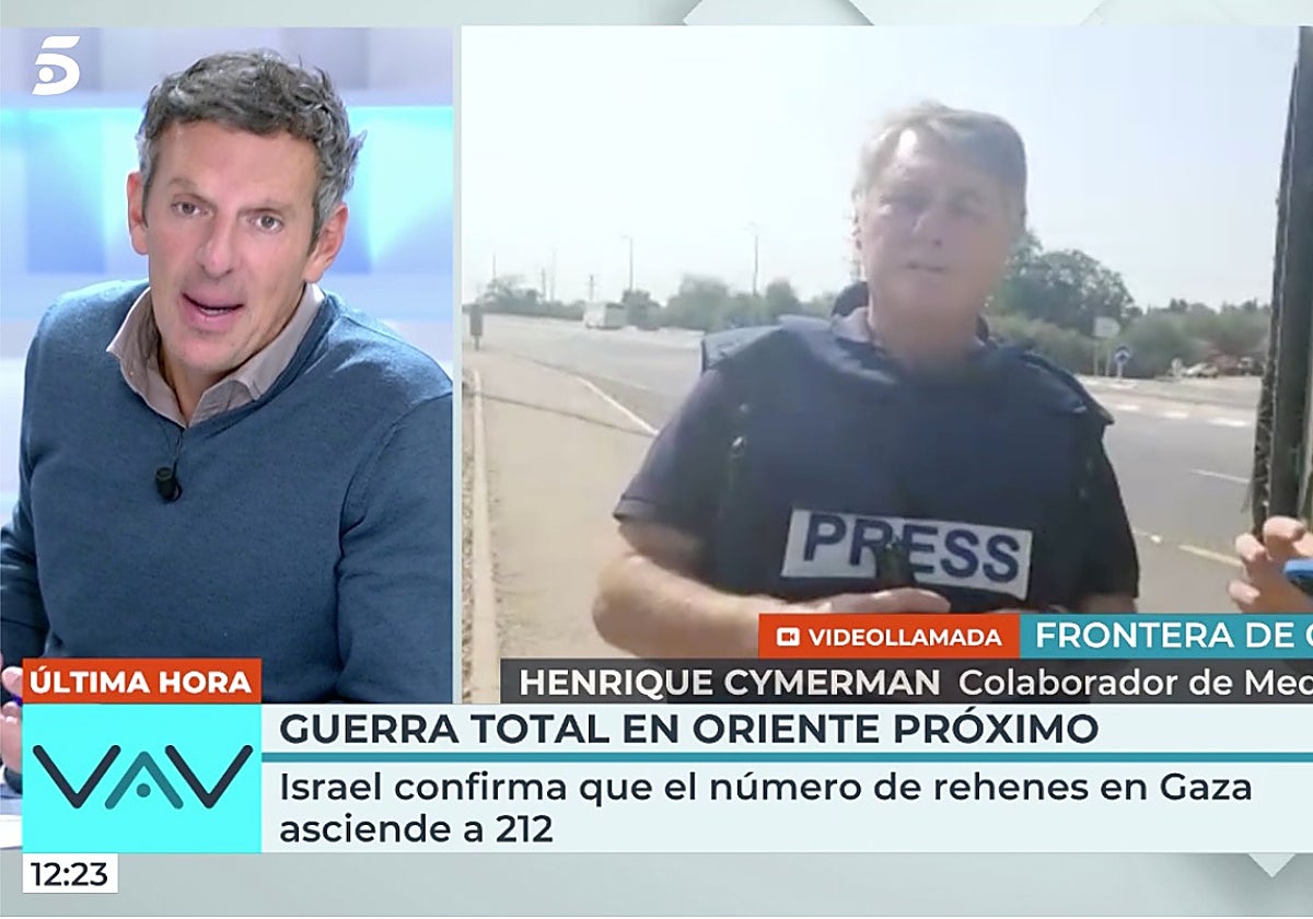 Joaquín Prat, durante la conexión con Henrique Zimmerman desde Israel para 'Vamos a ver'.