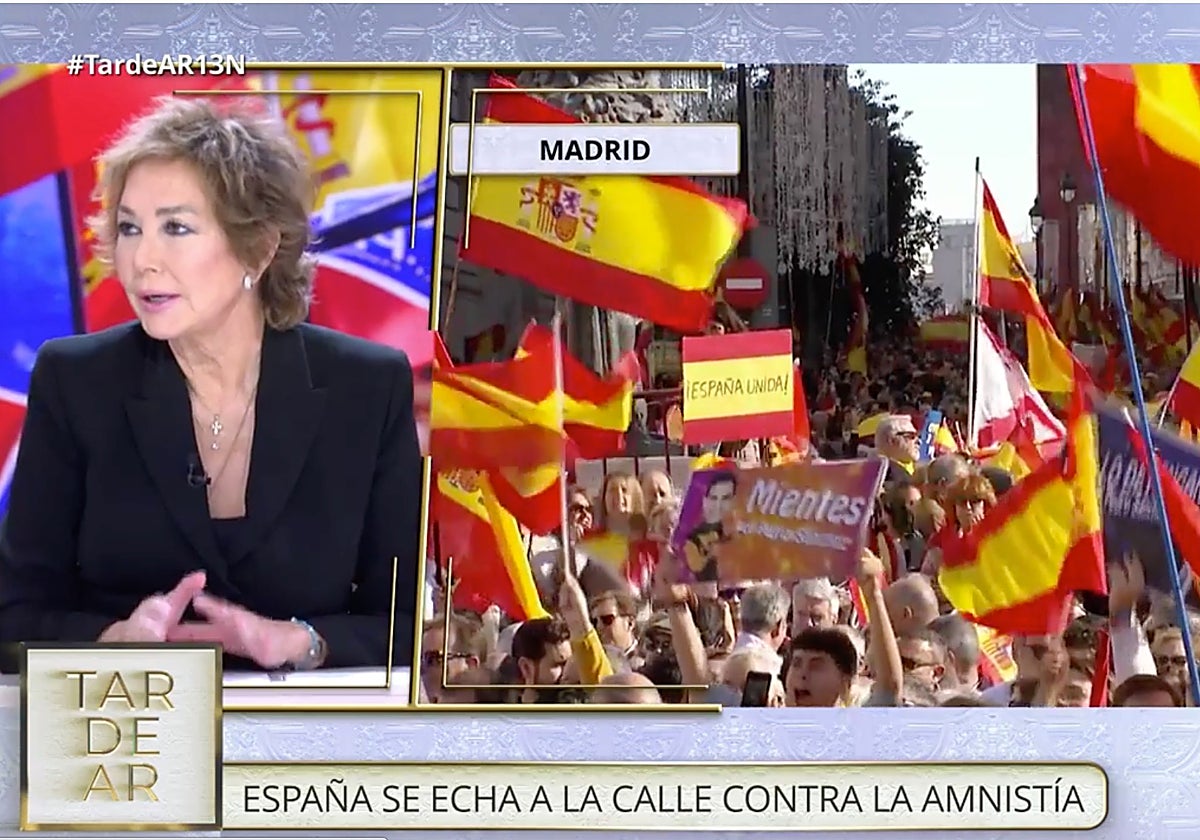 Ana Rosa Quintana abrió 'TardeAR' manifestándose en contra de la amnistía.