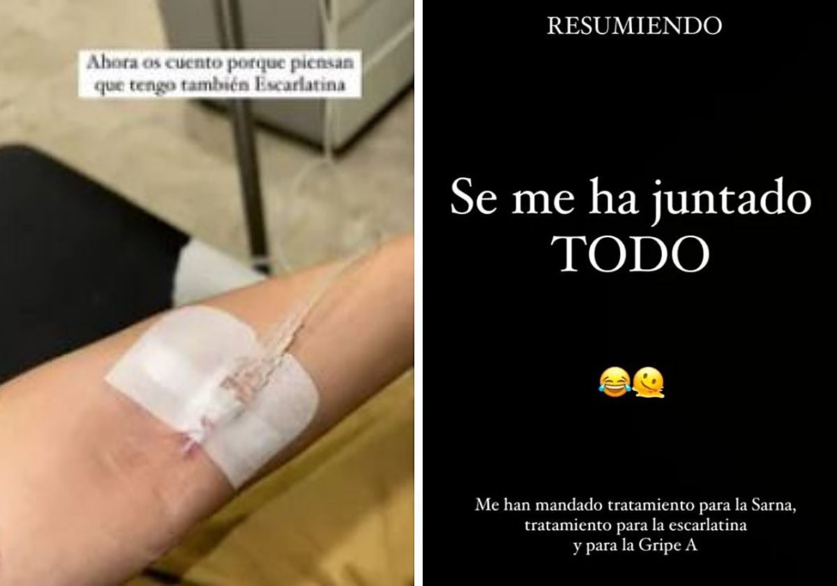 Dos de los stories que Inma subió