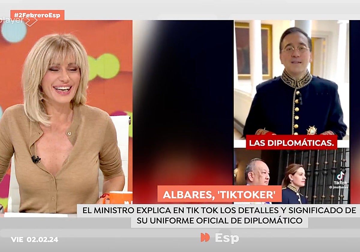 Susanna Griso, presentadora de 'Espejo Público', no ha podido contener la risa al ver la nueva faceta del ministro Albares como 'tiktoker'.