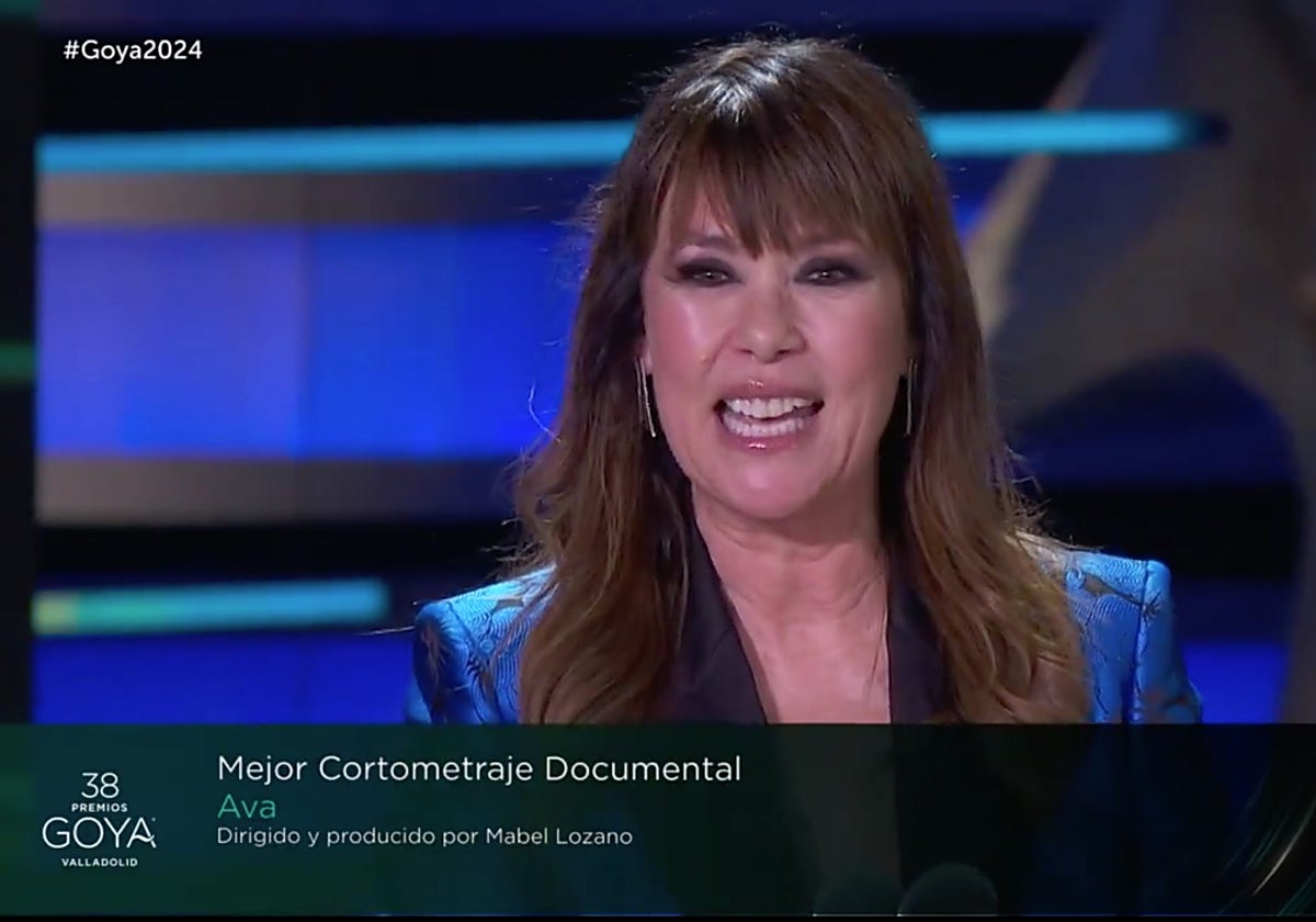 Mabel Lozano, durante su discurso en los Premios Goya.