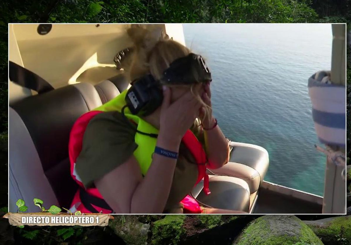 Carmen Borrego antes de su salto en el helicóptero de 'Supervivientes 2024'