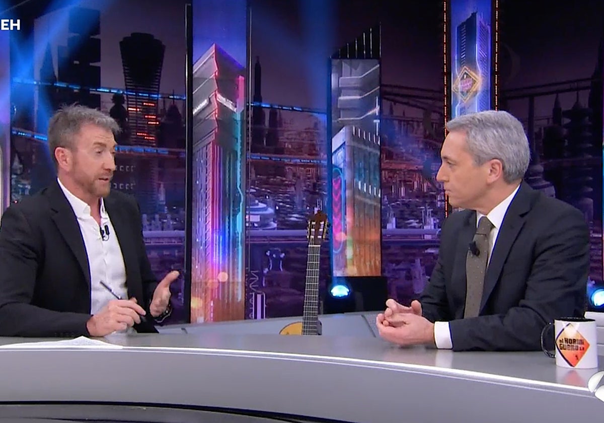 Vicente Vallés durante la visita a 'El Hormiguero'