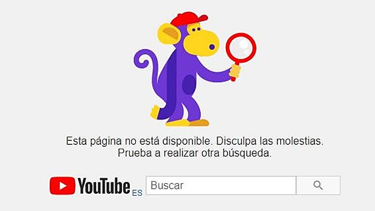 Lo que se ve en Youtube cuando se intenta acceder al canal de Iker Jiménez