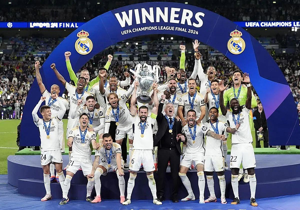 El Real Madrid, celebrando su victoria en la final de la Champions League de 2024