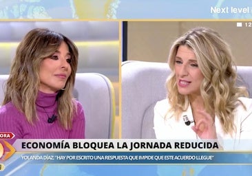 Una presentadora de Telecinco da el 'corte' del día a Yolanda Díaz que tiene que recular