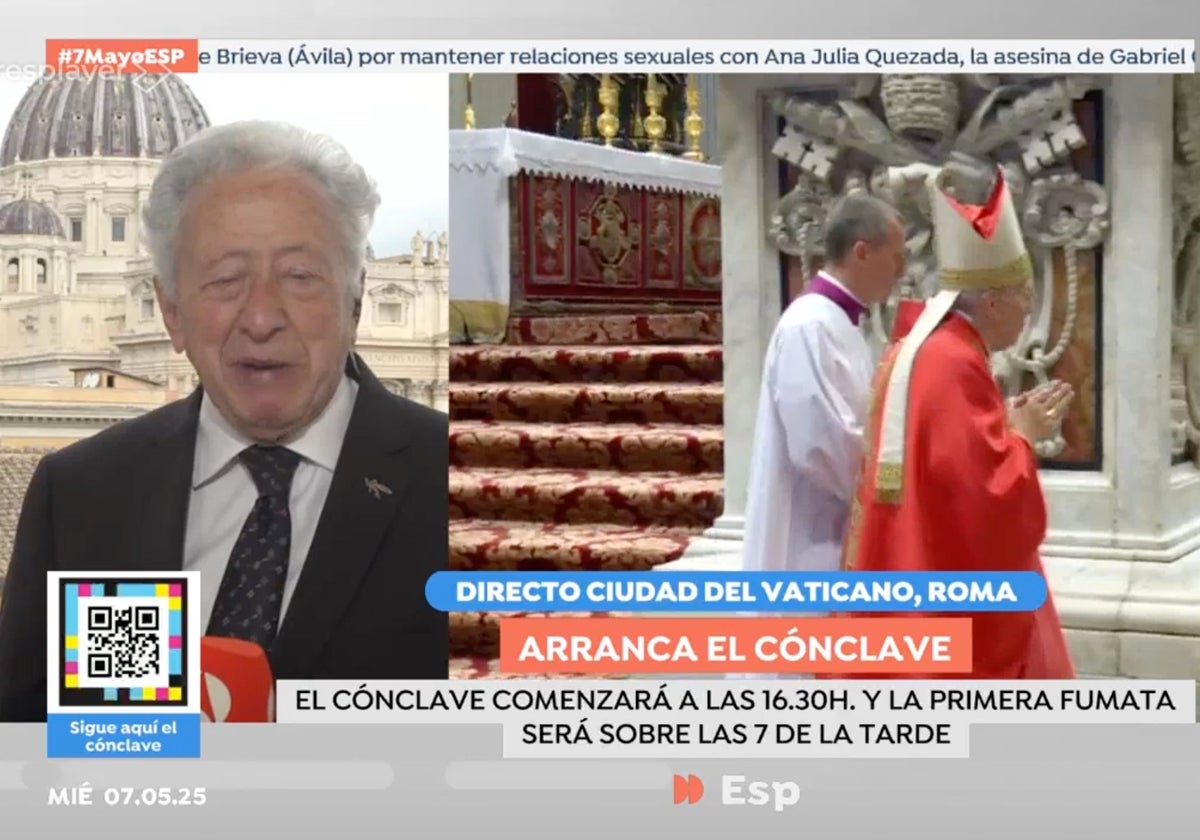 Antonio Pelayo, corresponsal de Antena 3, ha entrado en directo en 'Espejo Público' y se ha 'mojado' sobre la elección del nuevo Papa.