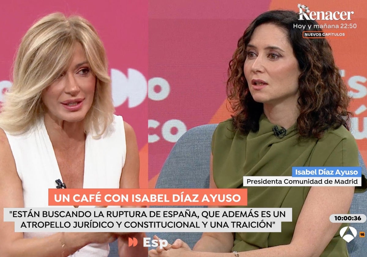 Isabel Díaz Ayuso ha respondido desde 'Espejo Público' a Gonzalo Miró tras su último ataque público.