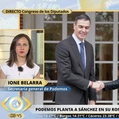 Ione Belarra no se muerde la lengua en echar por tierra la comparecencia de Sánchez con una demoledora palabra