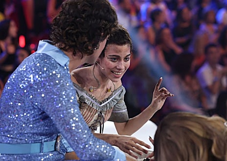 Imagen secundaria 1 - Imágenes de Melani durante la final