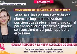 Elisa Mouliaá estalla en una entrevista con Carlos Quílez: «¡Me da igual que esto se archive!»