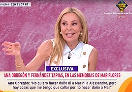El zasca de Ana Obregón a Mar Flores: «Alessandro, aunque sea por una vez en su vida, ha dicho la verdad y toda la verdad»