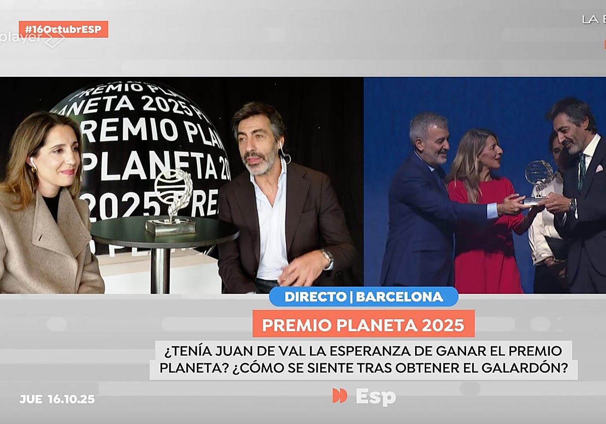 Juan del Val ha revelado la verdad tras su emotiva dedicatoria a Nuria Roca en los Premios Planeta