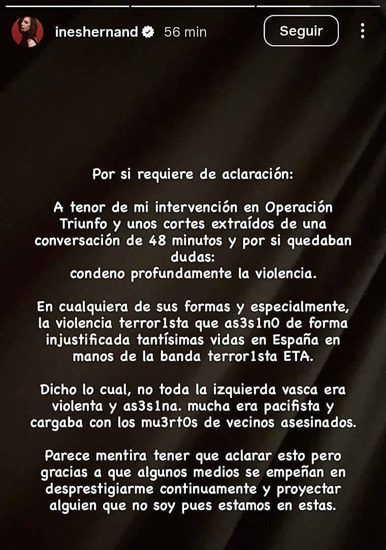 Instagram stories de Ines Hernand