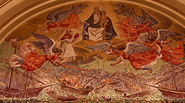 Representación de la Batalla de Lepanto en la capilla de la Maestranza