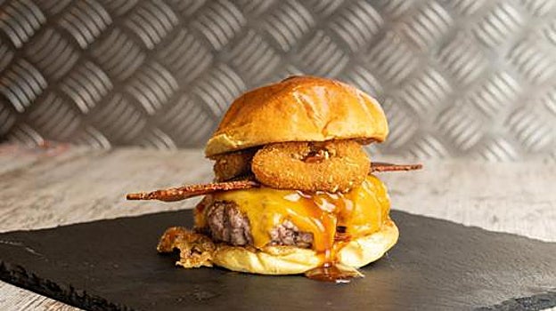Fotografía de una hamburguesa