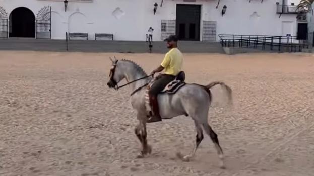Maluma montando a caballo por El Rocio
