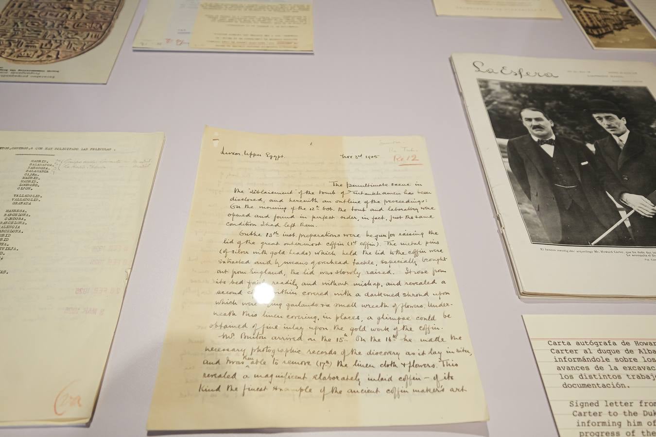 En la exposición se comprueba el amor del duque a Egipto y su relación con el arqueólogo Howard Carter