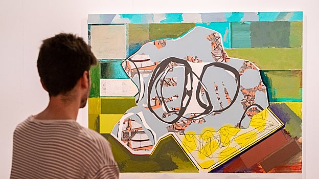 Uno de los cuadros de Luis Gordillo expuestos en Espacio Santa Clara