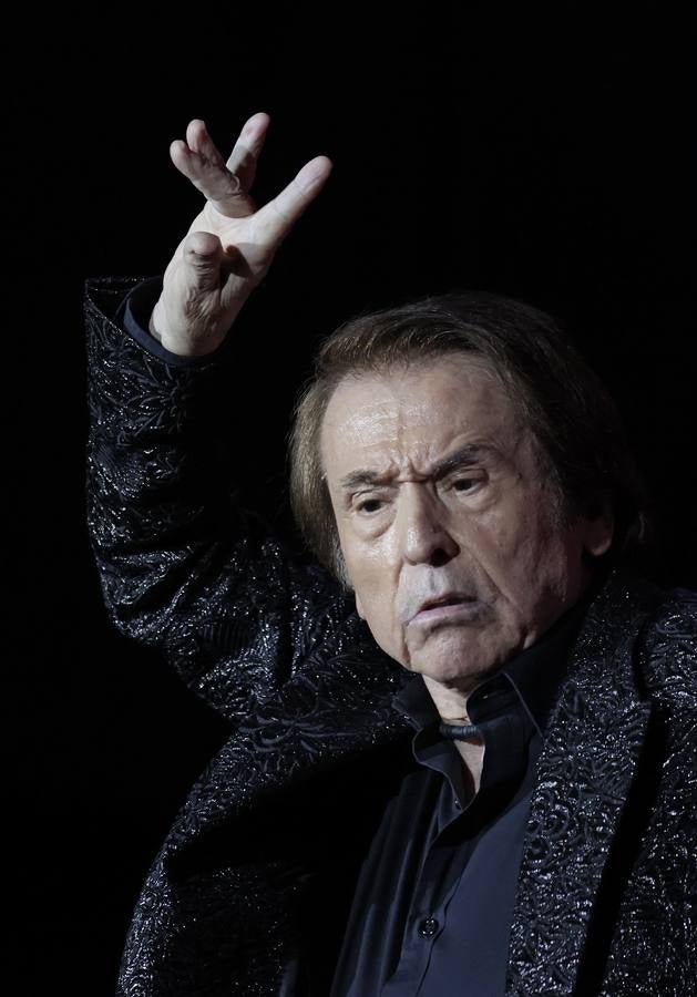 Raphael, durante su concierto en la Maestranza de Sevilla