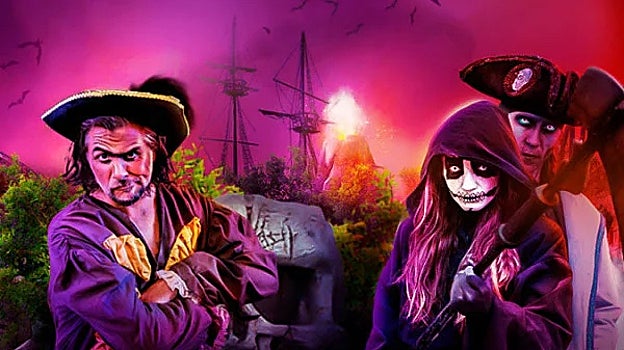 Cartel de Isla Mágica en Halloween