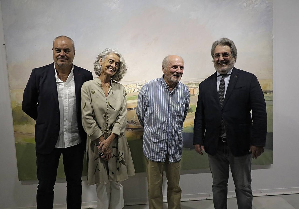 Momento en el que Antonio López inaugura la exposición 'Arquitecturas en proceso'
