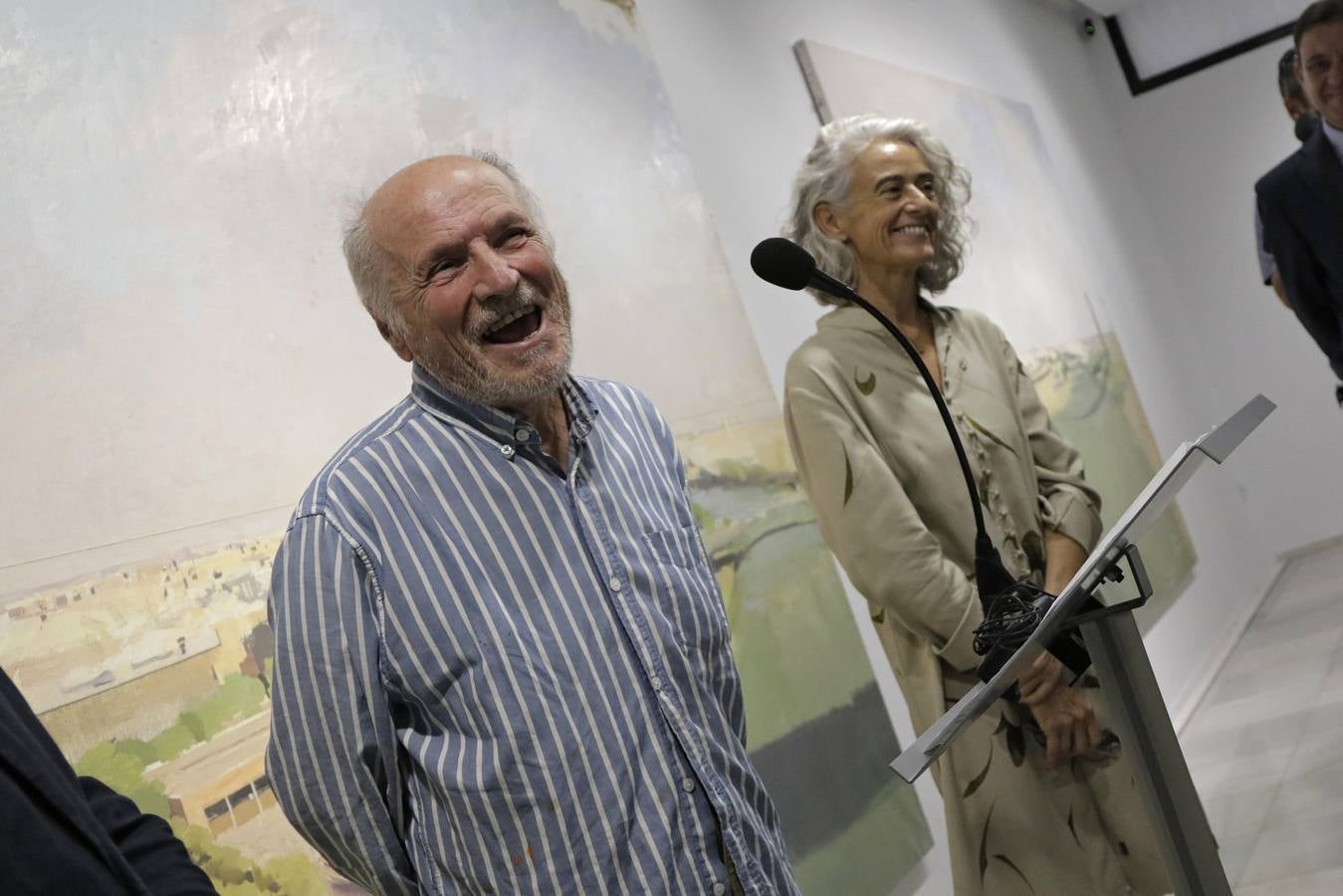 Momento en el que Antonio López inaugura la exposición 'Arquitecturas en proceso'